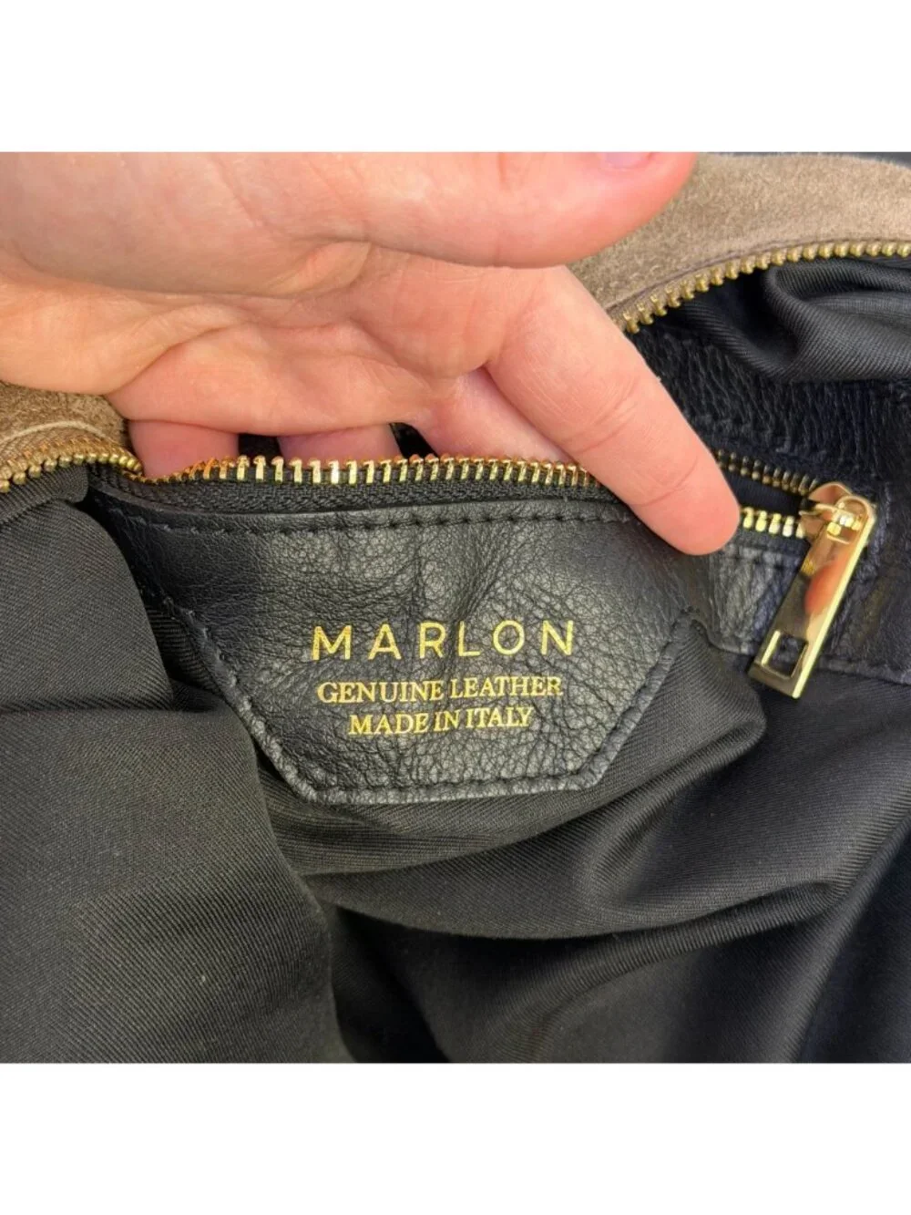 Marlon Brown Suede Hobo Bag With Gold Ring Accents